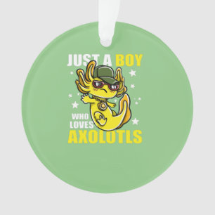 Just a boy who loves axolotls Cute Funny Kawaii Ornament