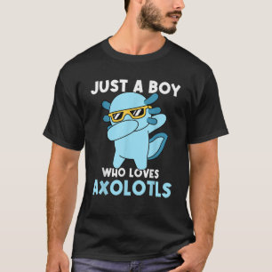 Just a Boy Who Loves Axolotls Cute Kawaii Kids Boy T-Shirt