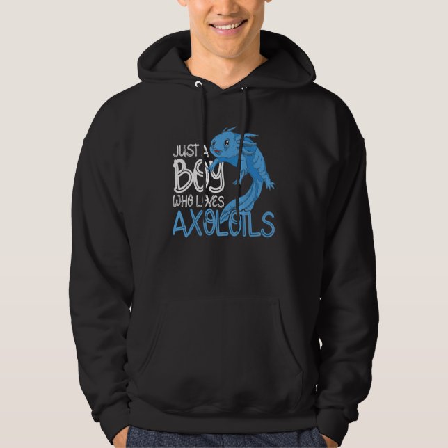 Just A Boy Who Loves Axolotls Mexican Salamander A Hoodie (Front)