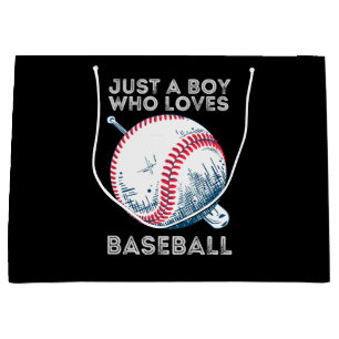 Just a Boy Who Loves Baseball Batter baseball Ball Large Gift Bag