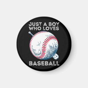 Just a Boy Who Loves Baseball Batter baseball Ball Magnet