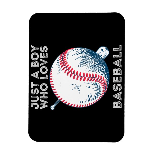 Just a Boy Who Loves Baseball Batter baseball Ball Magnet (Vertical)