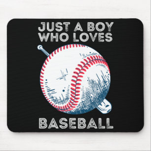 Just a Boy Who Loves Baseball Batter baseball Ball Mouse Mat