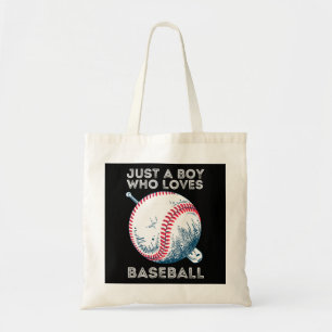 Just a Boy Who Loves Baseball Batter baseball Ball Tote Bag