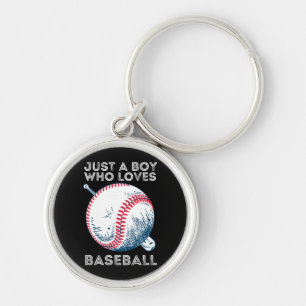 Just a Boy Who Loves Baseball Key Ring