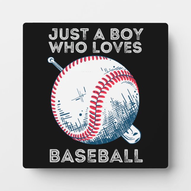 Just a Boy Who Loves Baseball Plaque (Front)