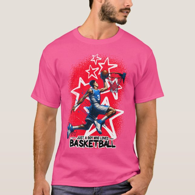 Just A Boy Who Loves Basketball  Dunk Edition T-Shirt (Front)
