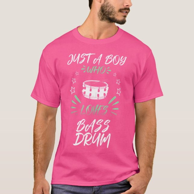 Just A Boy Who Loves Bass Drum T-Shirt (Front)