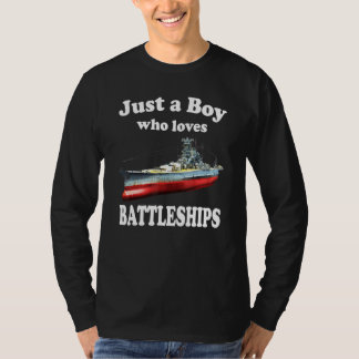 Just A Boy Who Loves Battleships Ww2 Japanese Yama T-Shirt