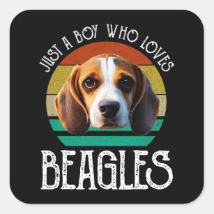 Just A Boy Who Loves Beagles Square Sticker
