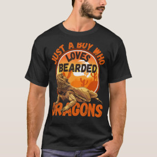 Just A Boy Who Loves Bearded Dragon Lizard Reptil T-Shirt