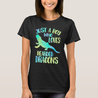 Just a Boy Who Loves Bearded Dragons Cool Boys The T-Shirt