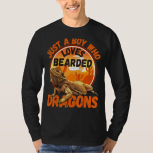 Just A Boy Who Loves Bearded Dragons Kids Retro Vi T-Shirt