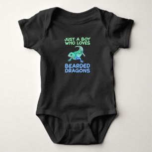 Just A Boy Who Loves Bearded Dragons  Lizard Baby Bodysuit