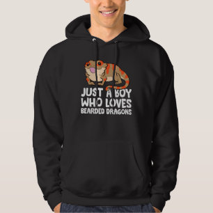 Just A Boy Who Loves Bearded Dragons Reptile Beard Hoodie