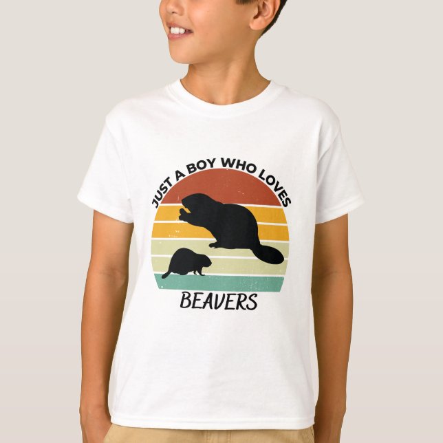 Just a boy who loves beavers T-Shirt (Front)