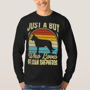 Just A Boy Who Loves Belgian Shepherds Kids Boys T-Shirt