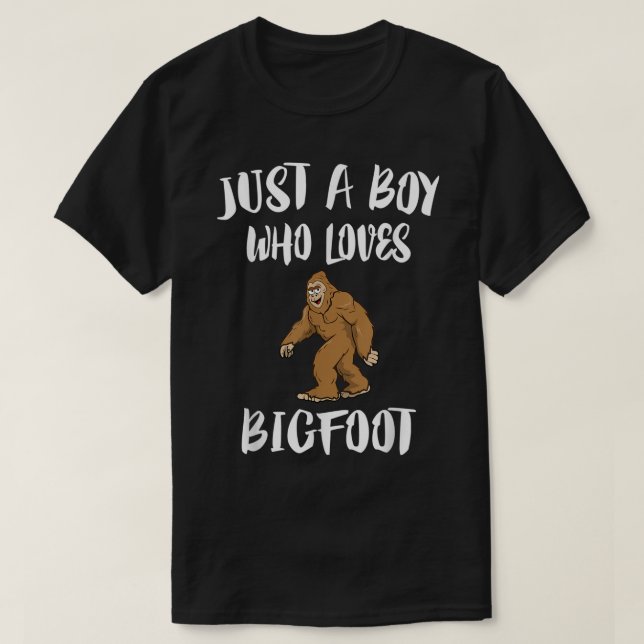 Just a Boy Who Loves Bigfoot T-Shirt (Design Front)