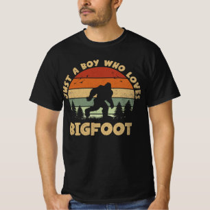 Just A Boy Who Loves Bigfoot Vintage Sasquatch T-Shirt