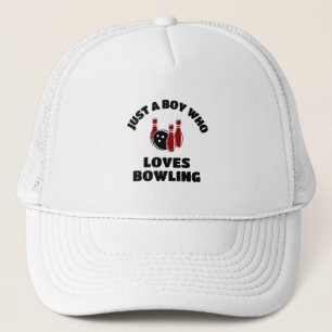 Just a boy who loves bowling trucker hat