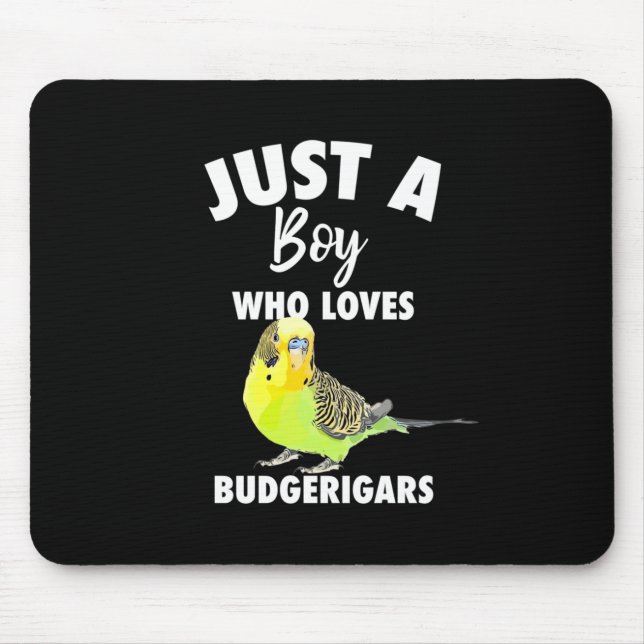 Just A Boy Who Loves Budgerigars Parrot Mouse Mat (Front)