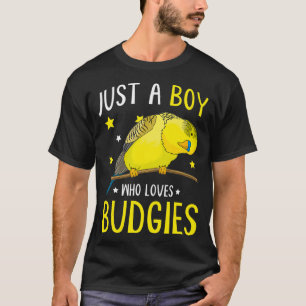Just A Boy Who Loves Budgies Parakeet Budgerigar B T-Shirt
