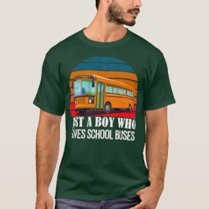 Just A Boy Who Loves Buses retro sunset 1 T-Shirt