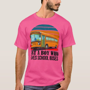 Just A Boy Who Loves Buses retro sunset 2 T-Shirt