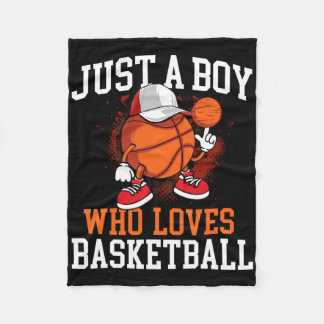 Just A Boy Who Loves Bysketbyll - Player Hoops Fleece Blanket