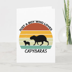 Just a boy who loves capybaras card