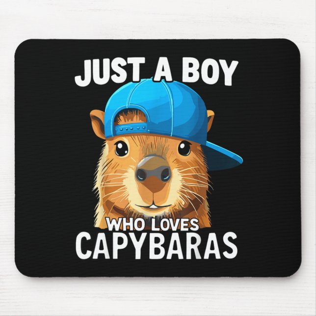Just A Boy Who Loves Capybaras  Mouse Mat (Front)