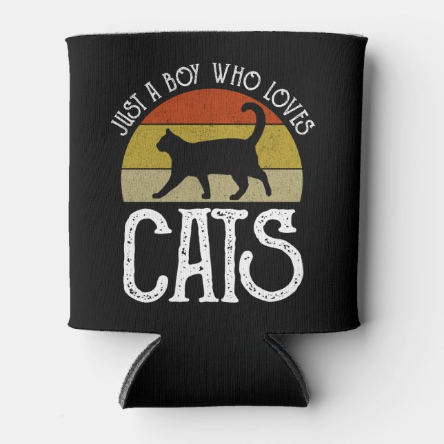 Just A Boy Who Loves Cats Can Cooler (Front)