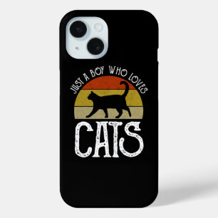 Just A Boy Who Loves Cats iPhone 15 Case