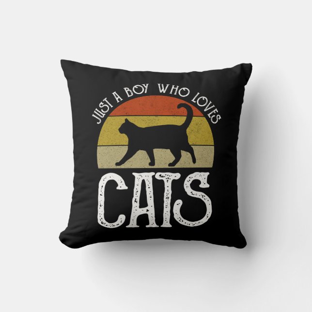 Just A Boy Who Loves Cats Cushion (Front)