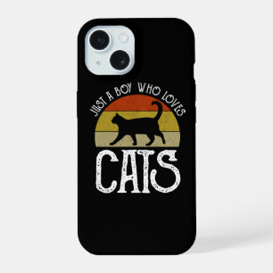 Just A Boy Who Loves Cats iPhone 15 Case