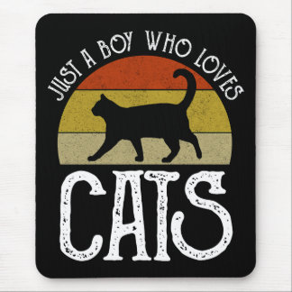 Just A Boy Who Loves Cats Mouse Mat