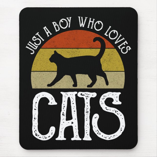 Just A Boy Who Loves Cats Mouse Mat (Front)