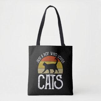Just A Boy Who Loves Cats Tote Bag