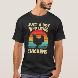 Just a Boy who loves Chickens Harvest Farming Barn T-Shirt