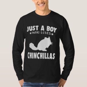Just A Boy Who Loves Chinchilla Cool Animals Lover T-Shirt