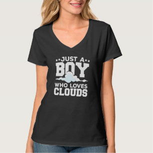 Just A Boy Who Loves Clouds Meteorlogist Weatherm T-Shirt
