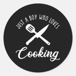 Just A Boy Who Loves Cooking Classic Round Sticker