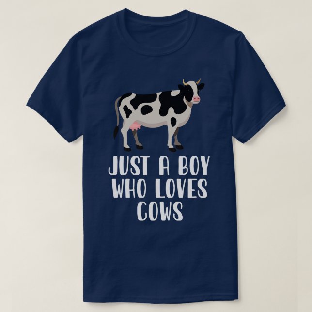 Just A Boy Who Loves Cows 1 T-Shirt (Design Front)