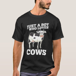 Just A Boy Who Loves Cows Animal Ranch T-Shirt