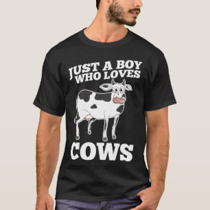 Just A Boy Who Loves Cows Animal Ranch T-Shirt