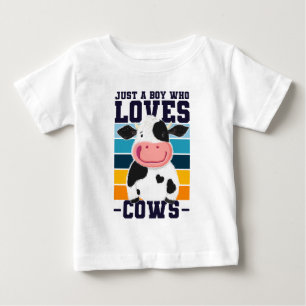 Just A Boy Who Loves Cows Baby T-Shirt