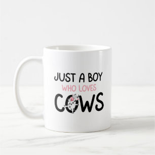 Just a Boy Who Loves Cows Cute Cow Farm Coffee Mug