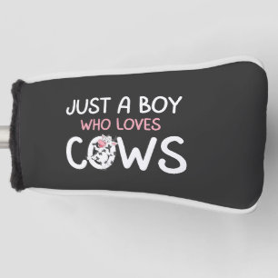 Just a Boy Who Loves Cows Cute Cow Farm Golf Head Cover