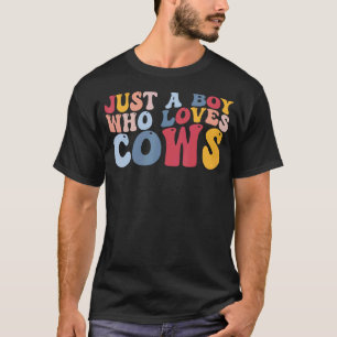 Just A Boy Who Loves Cows Heifer Cattle T-Shirt