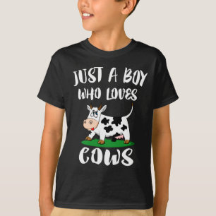 Just A Boy Who Loves Cows T-Shirt Animal Lover